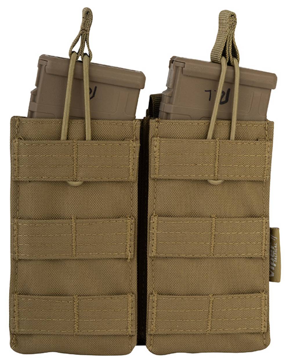 Coyote Coloured Viper Quick Release Double Mag Pouch on white background