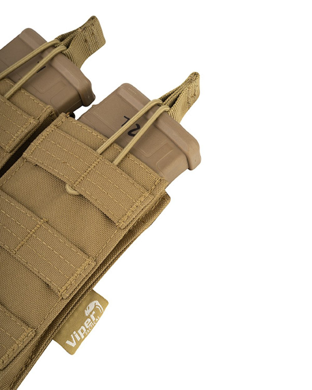 Coyote Coloured Viper Quick Release Double Mag Pouch on white background
