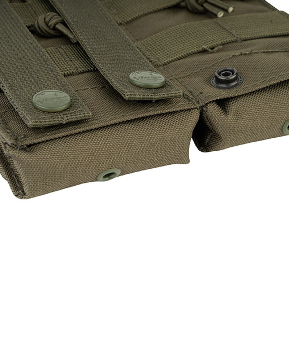 Green Coloured Viper Quick Release Double Mag Pouch on white background
