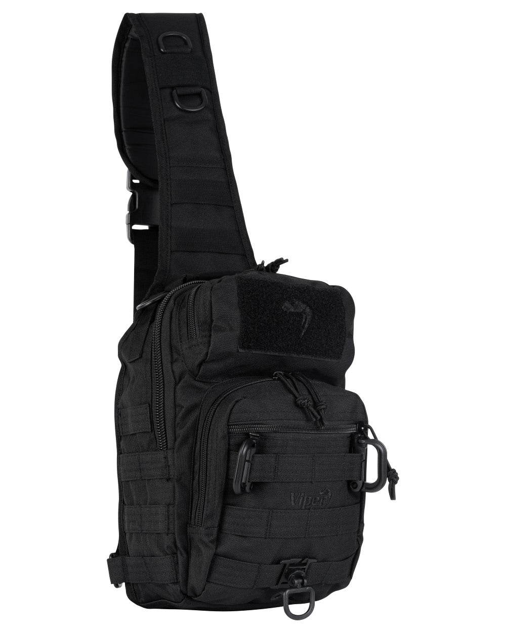 Black Coloured Viper Shoulder Pack on white background