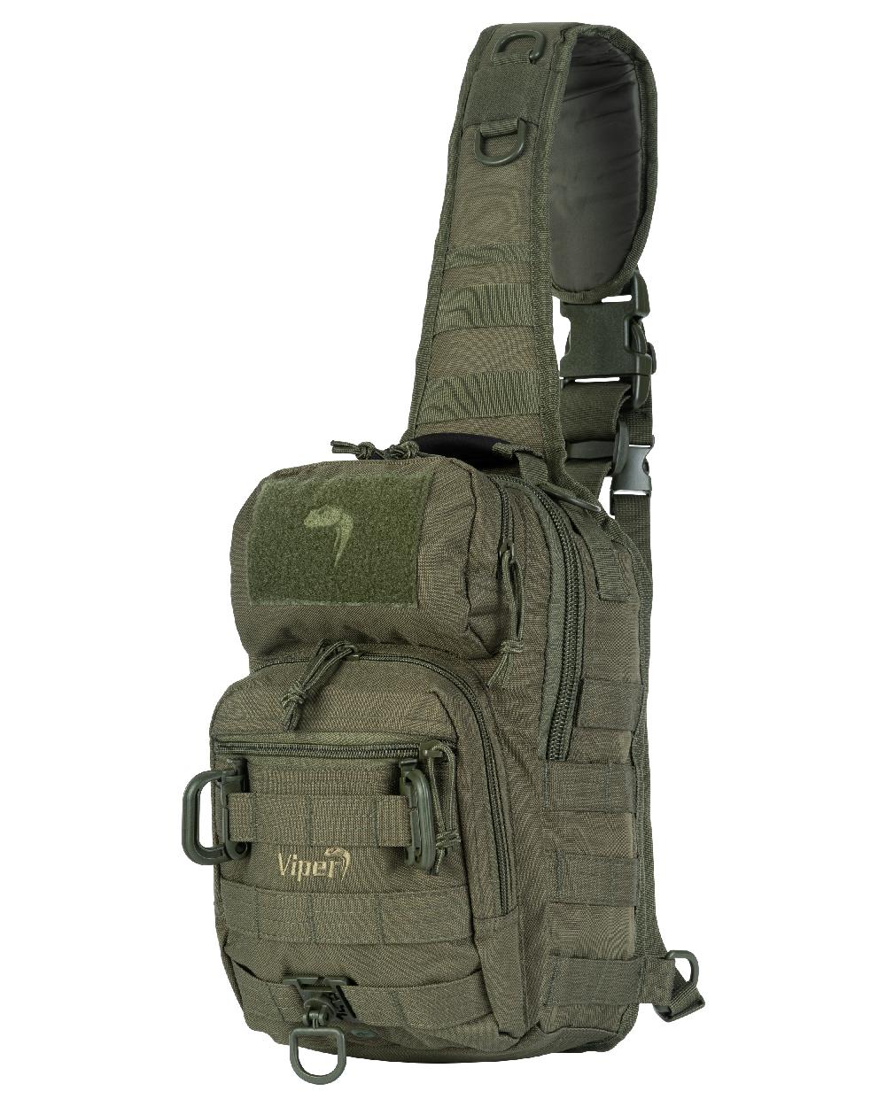 Green Coloured Viper Shoulder Pack on white background