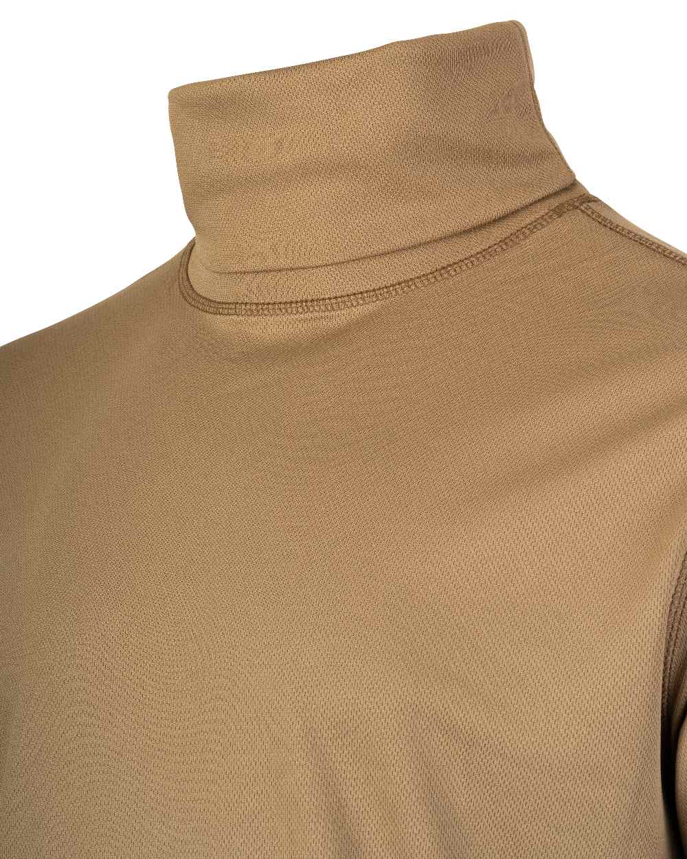 Coyote Coloured Viper Tactical Roll Neck Top on white background