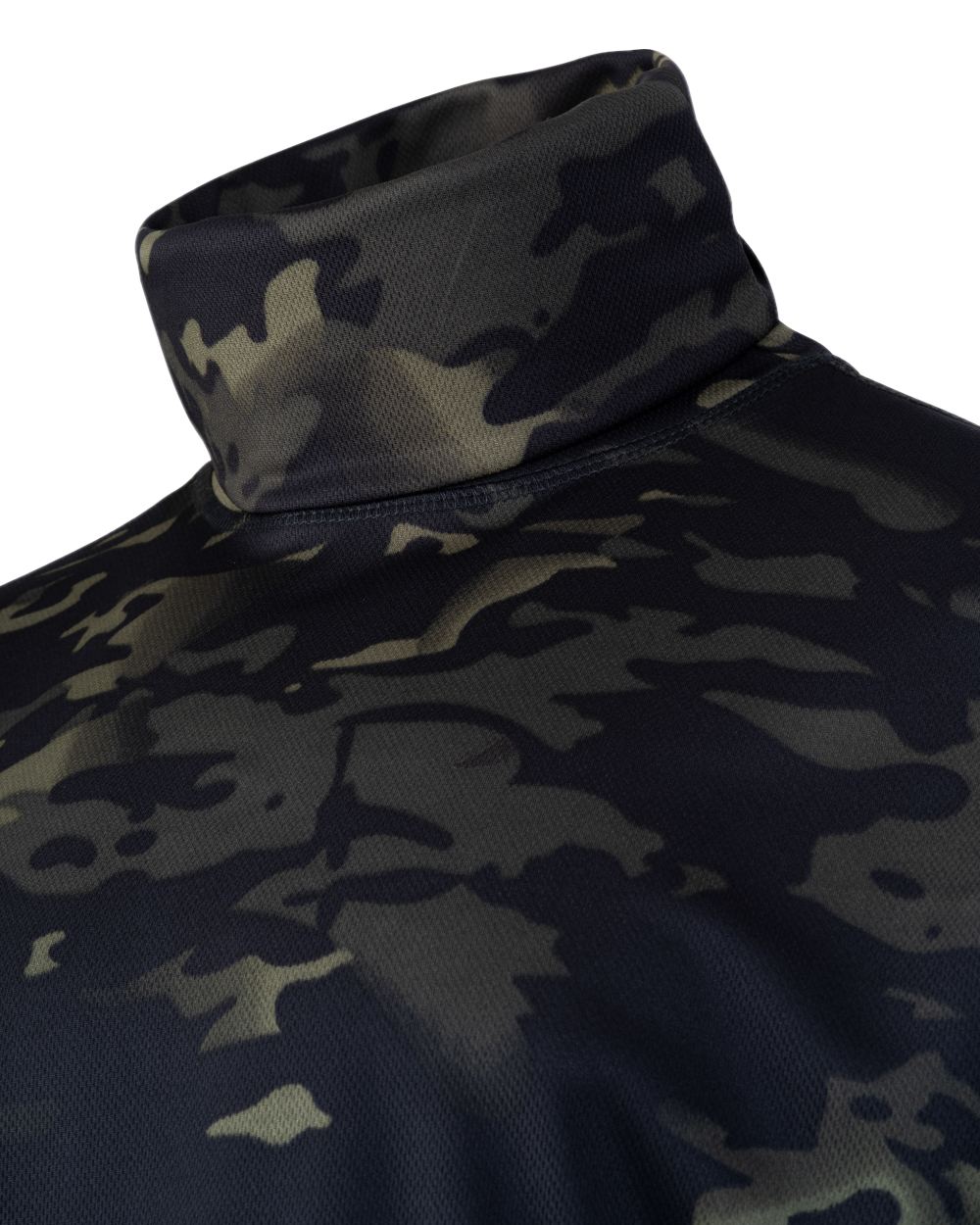 VCAM Black Coloured Viper Tactical Roll Neck Top on white background