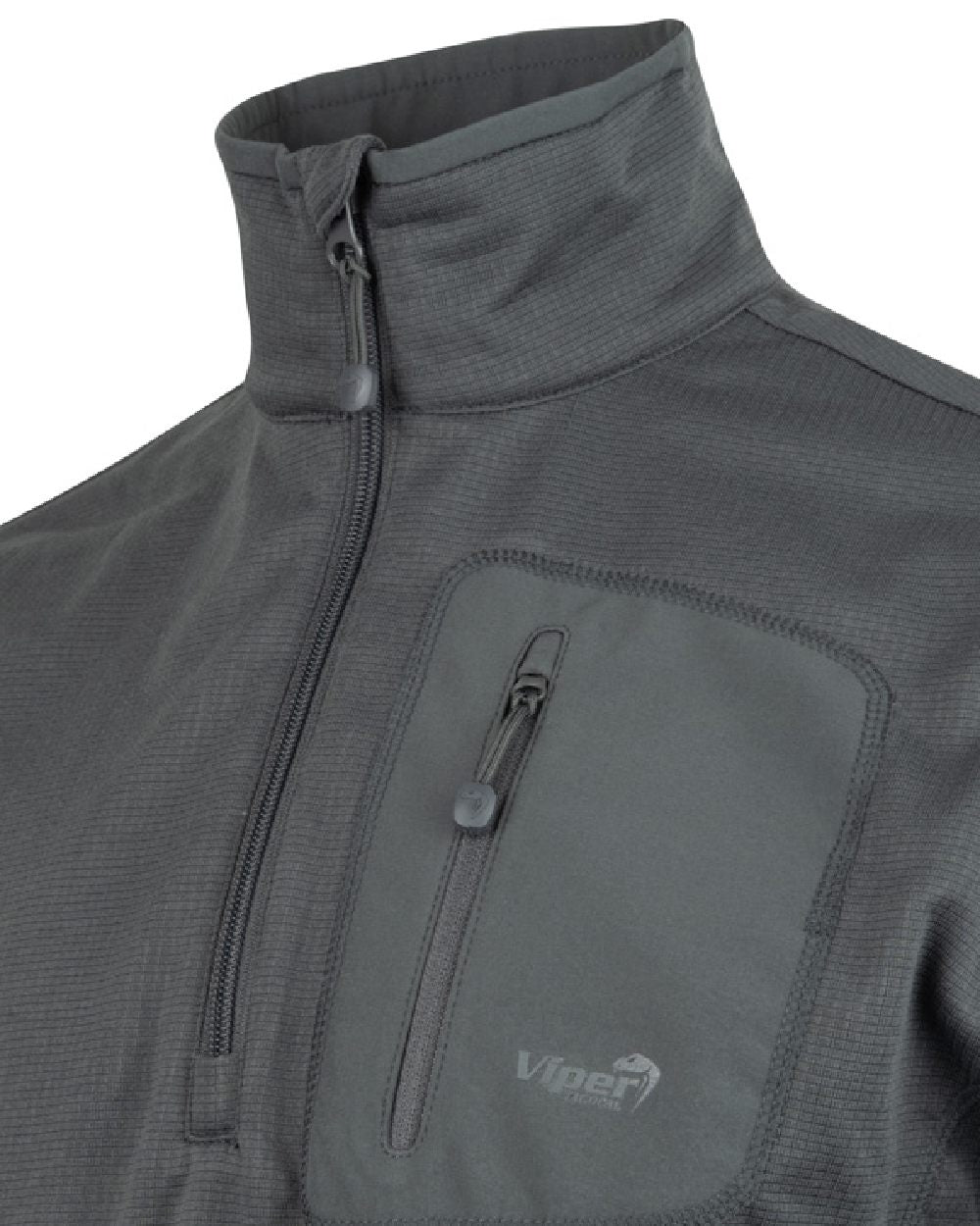 Titanium Coloured Viper Technical Mid Layer Fleece Top on white background