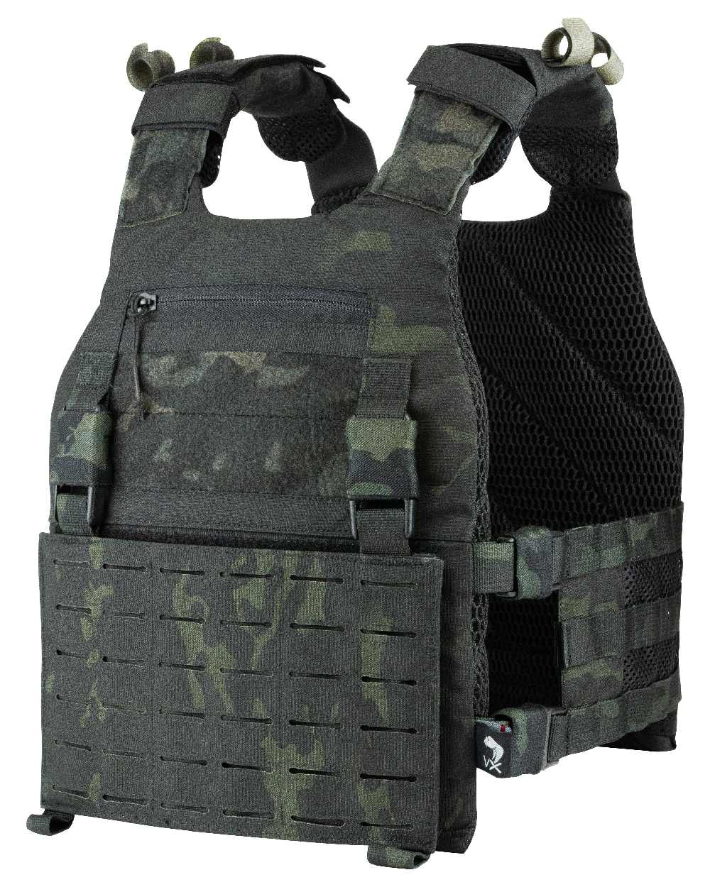 VCAM Black Coloured Viper VX Buckle Up Carrier Gen2 on white background