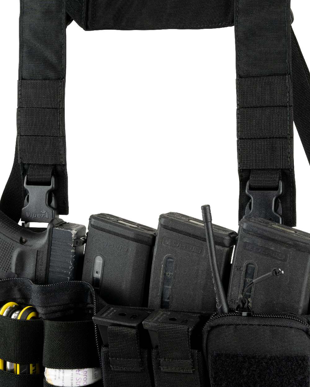 Black Coloured Viper VX Buckle Up Ready Rig on white background