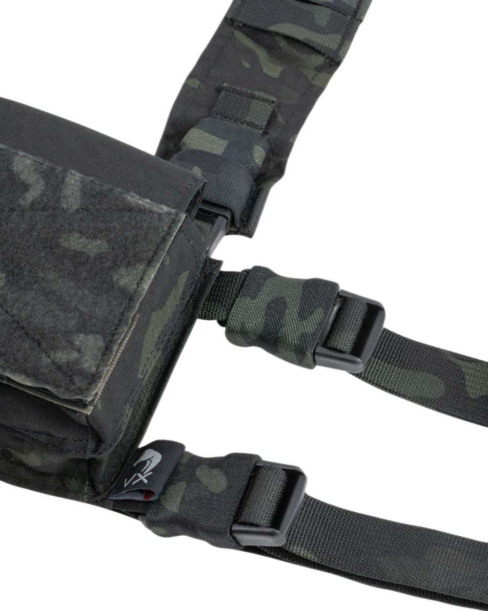 VCAM Black Coloured Viper VX Buckle Up Utility Rig on white background