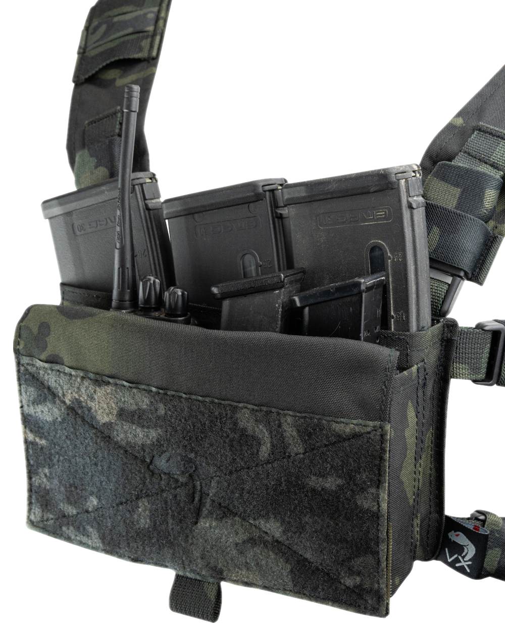 VCAM Black Coloured Viper VX Buckle Up Utility Rig on white background