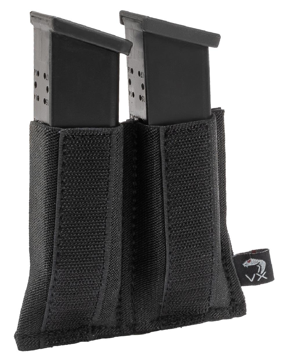 Black Coloured Viper VX Double Pistol Mag Sleeve on white background