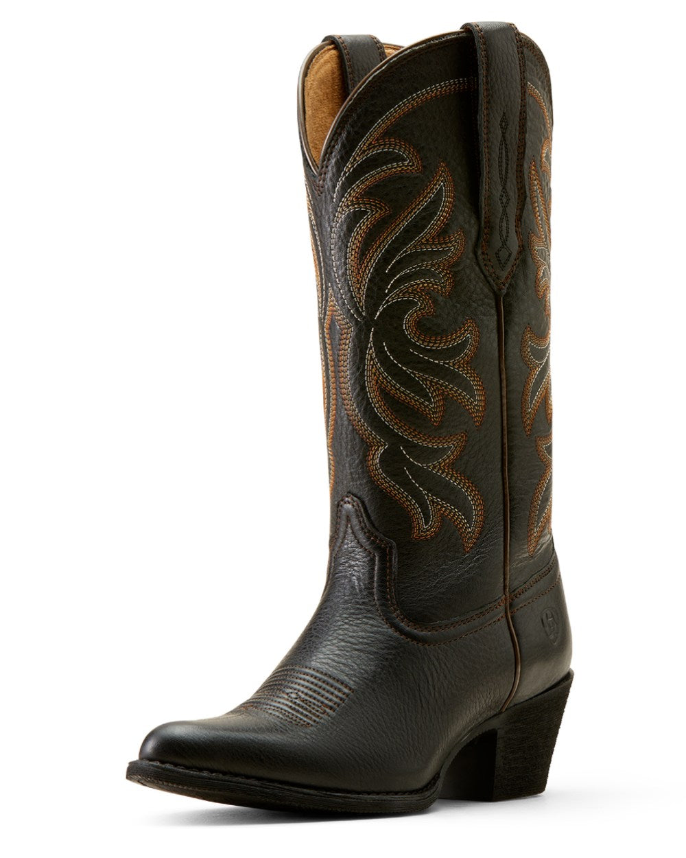 Black Deertan Coloured Ariat Womens Heritage J Toe Stretchfit Boots On A White Background