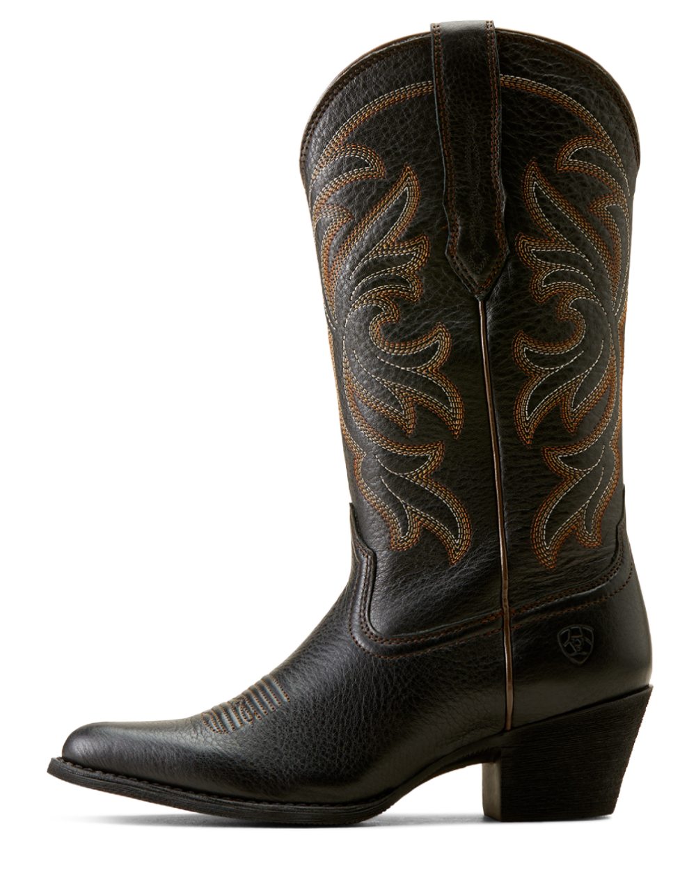 Black Deertan Coloured Ariat Womens Heritage J Toe Stretchfit Boots On A White Background