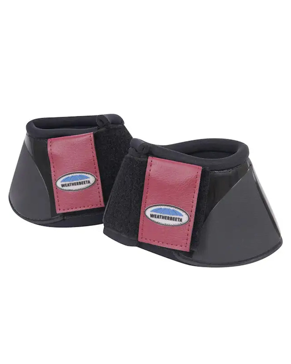 Black Maroon coloured WeatherBeeta Impact Bell Boots on white background