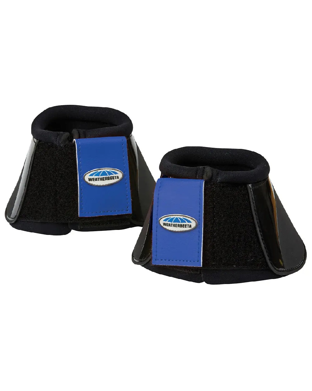Black Royal Blue coloured WeatherBeeta Impact Bell Boots on white background