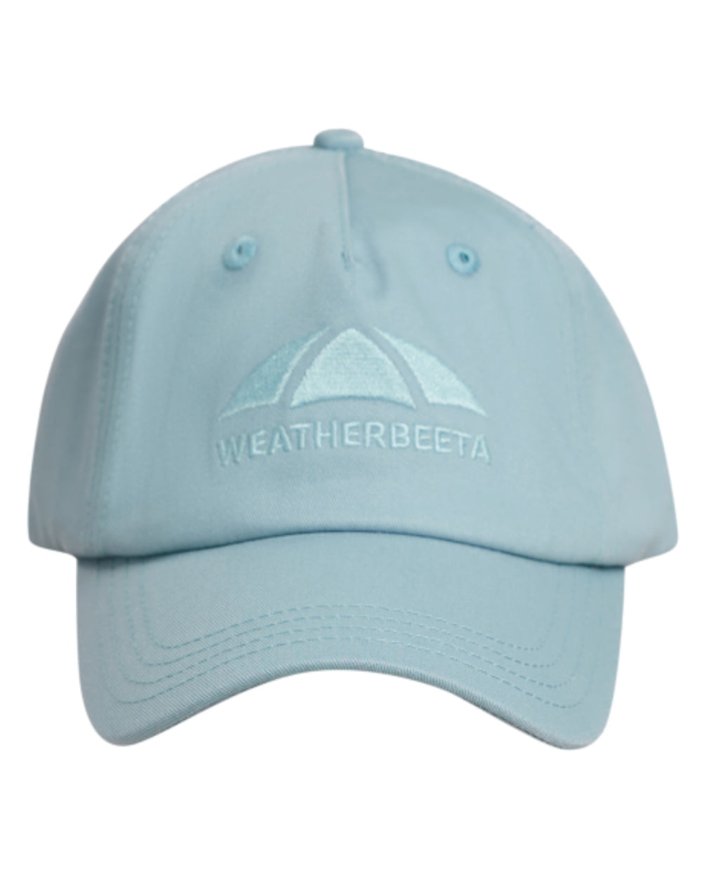 Mist Blue coloured WeatherBeeta Performance Cotton Cap on white background