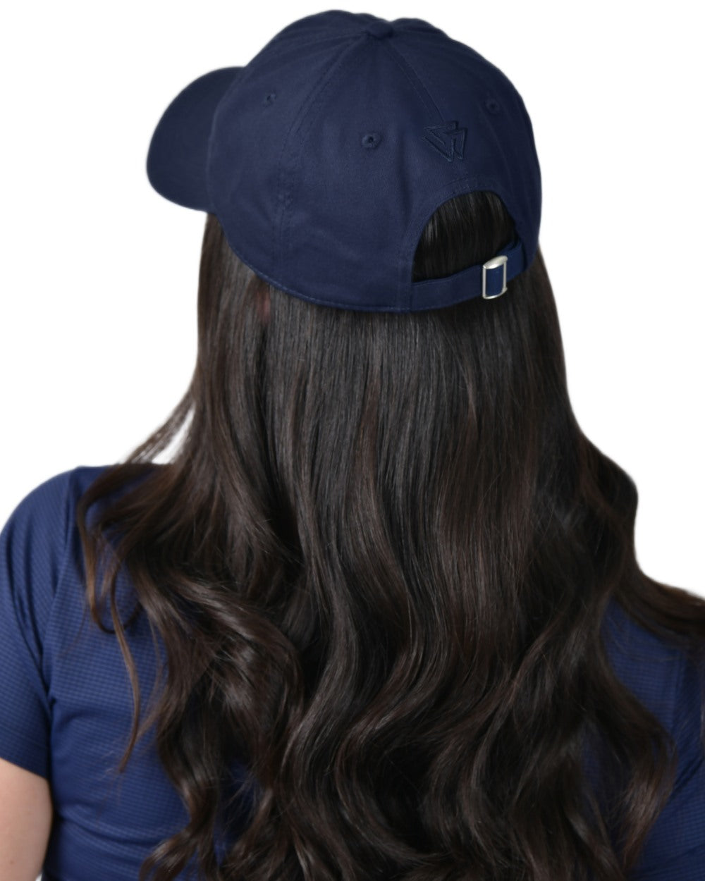 Navy coloured WeatherBeeta Performance Cotton Cap on white background