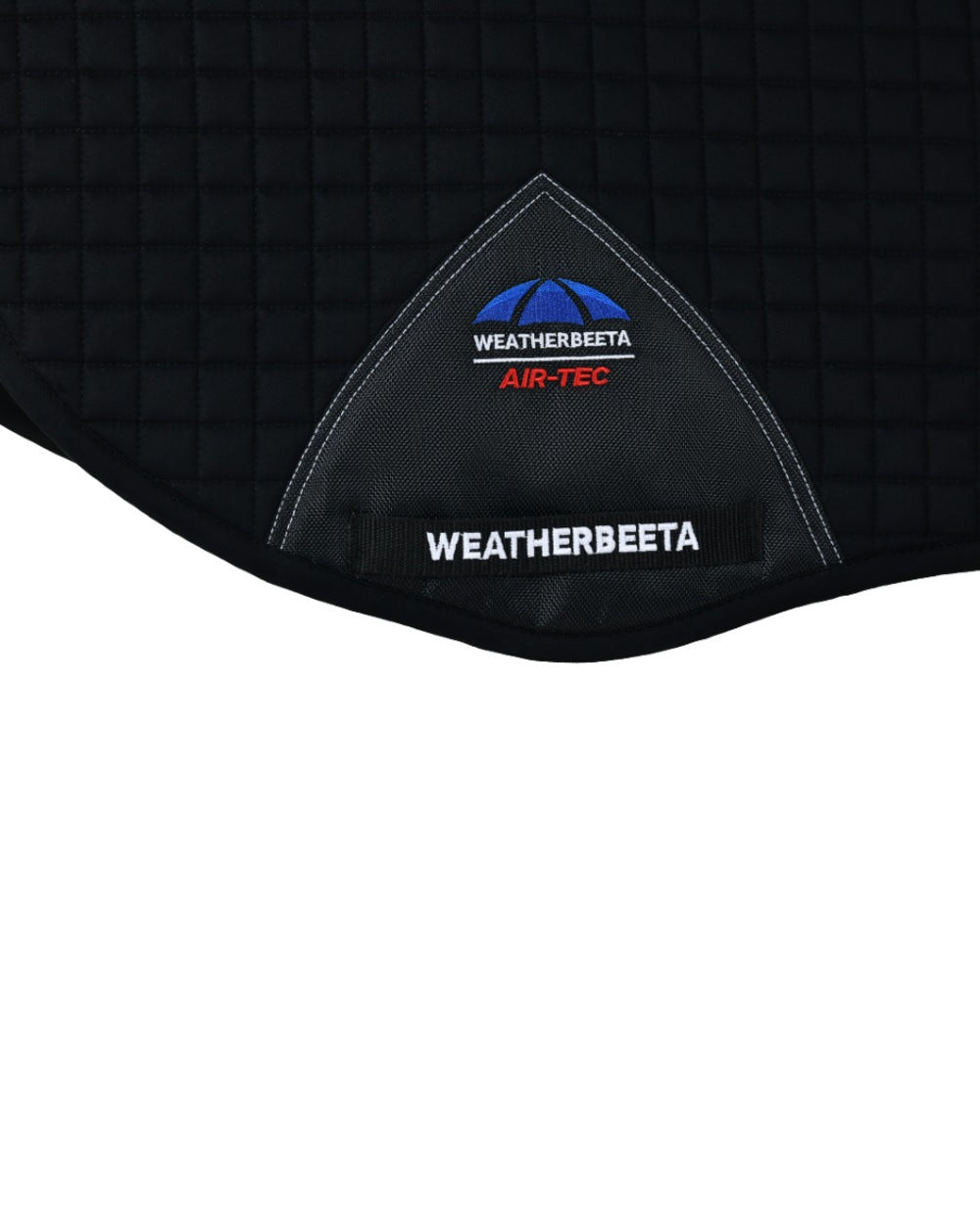 Black Coloured WeatherBeeta Prime Air-Tec All Purpose Saddle Pad on white background