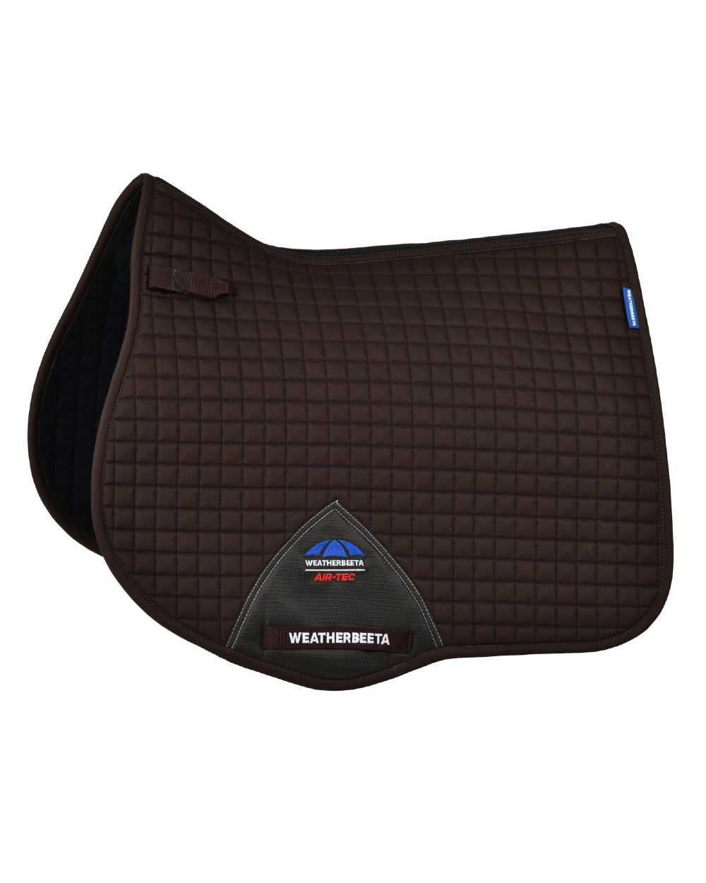 Chocolate Coloured WeatherBeeta Prime Air-Tec All Purpose Saddle Pad on white background