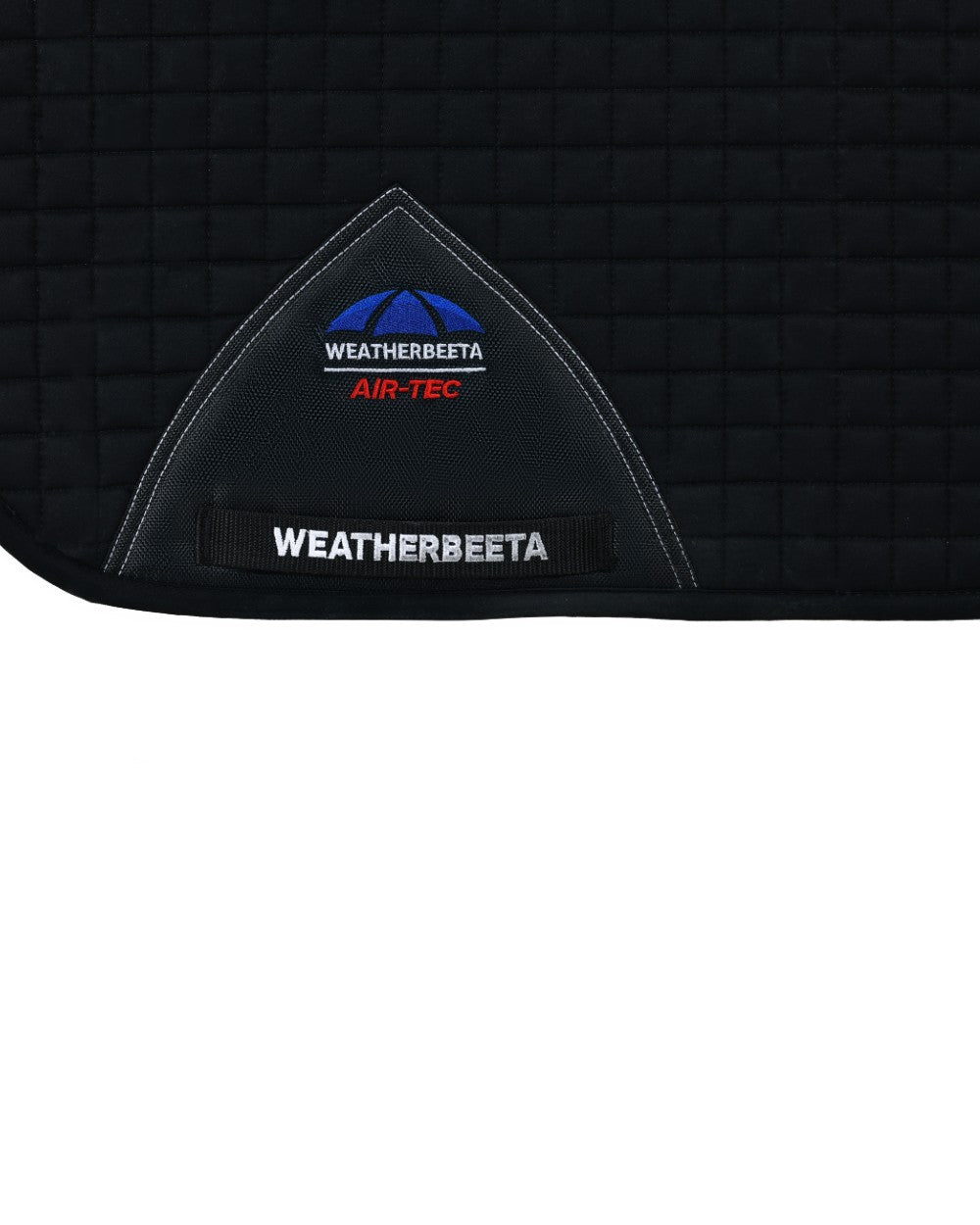 Black Coloured WeatherBeeta Prime Air-Tec Dressage Saddle Pad on white background