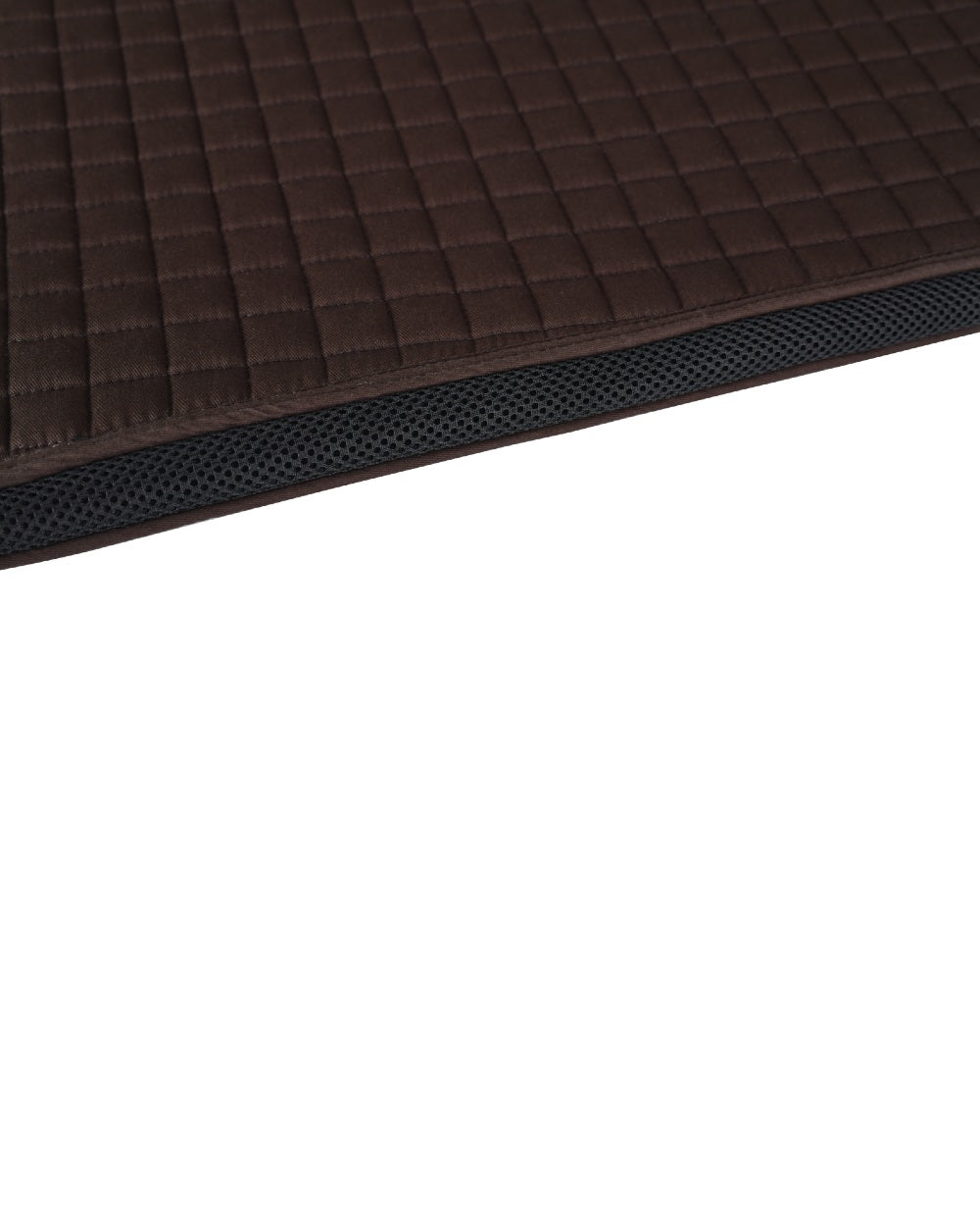 Chocolate Coloured WeatherBeeta Prime Air-Tec Dressage Saddle Pad on white background