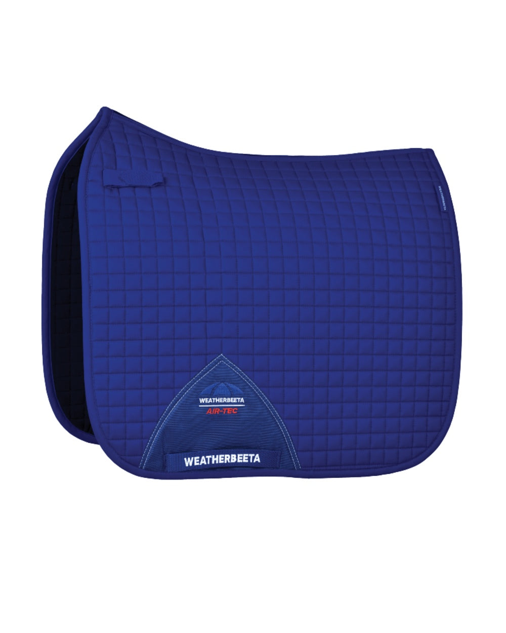 Cobalt Coloured WeatherBeeta Prime Air-Tec Dressage Saddle Pad on white background