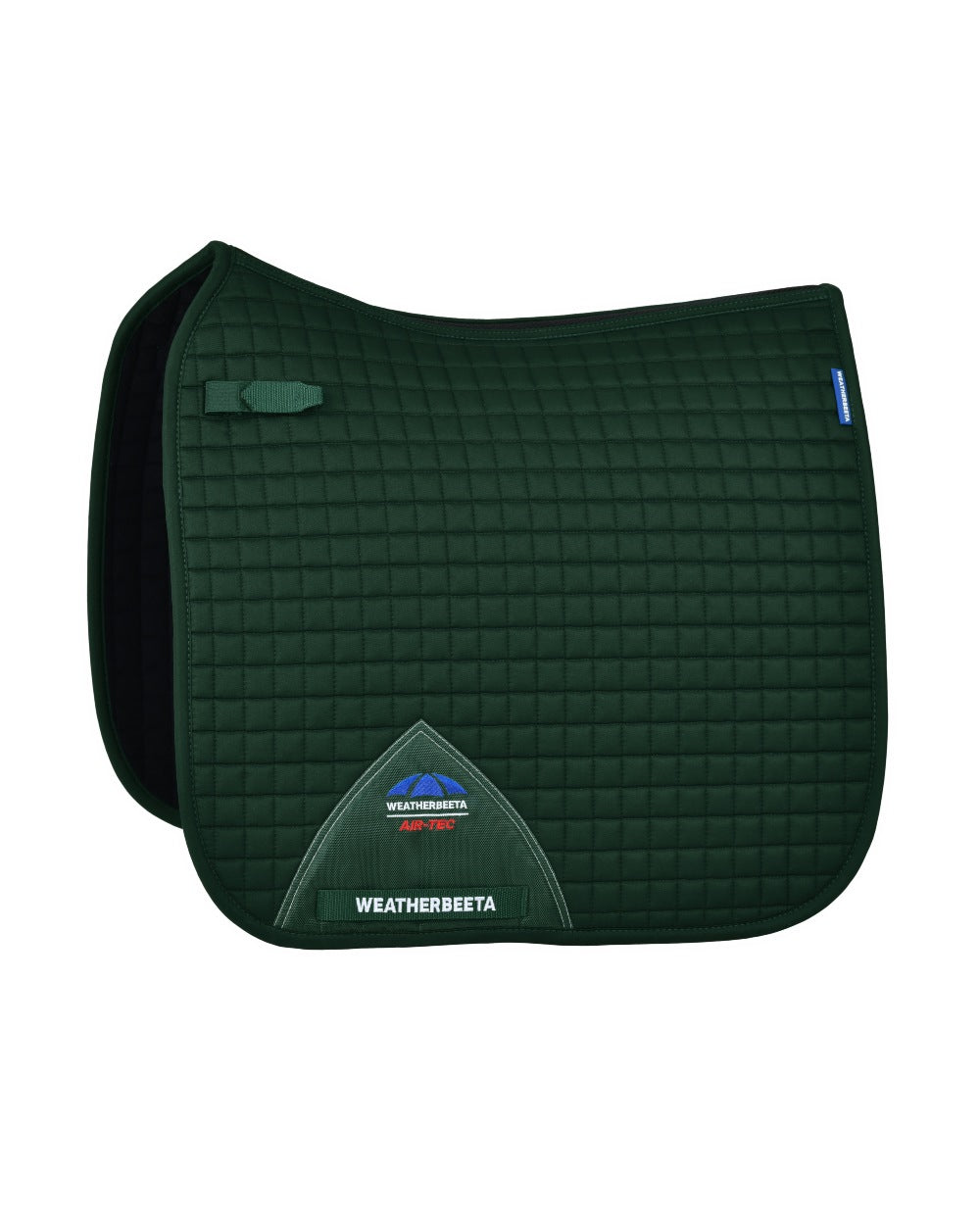 Forest Green Coloured WeatherBeeta Prime Air-Tec Dressage Saddle Pad on white background
