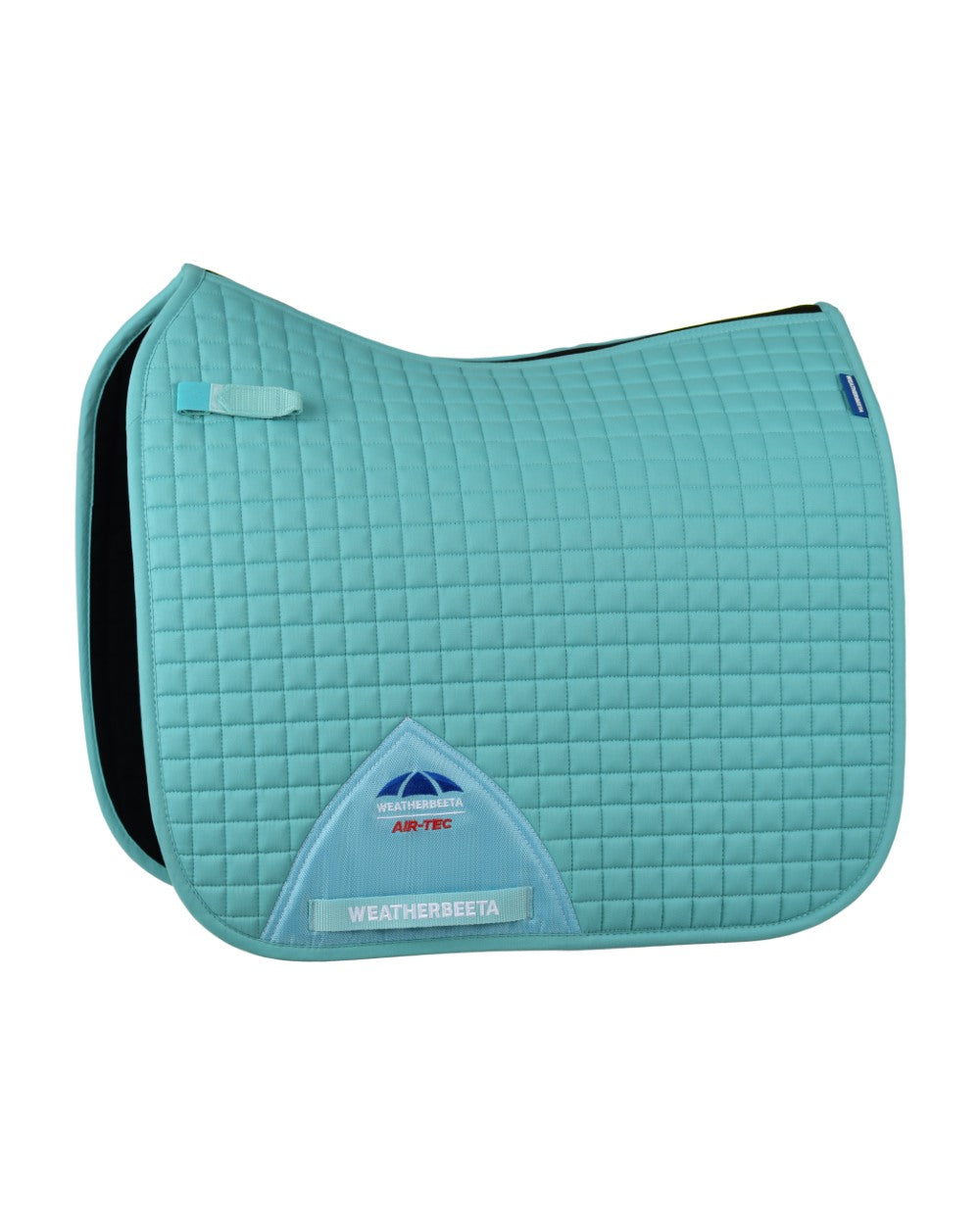 Light Aqua Coloured WeatherBeeta Prime Air-Tec Dressage Saddle Pad on white background