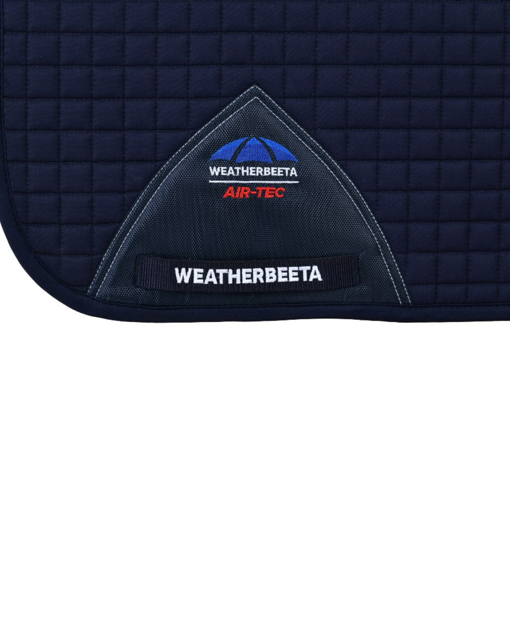 Navy Coloured WeatherBeeta Prime Air-Tec Dressage Saddle Pad on white background