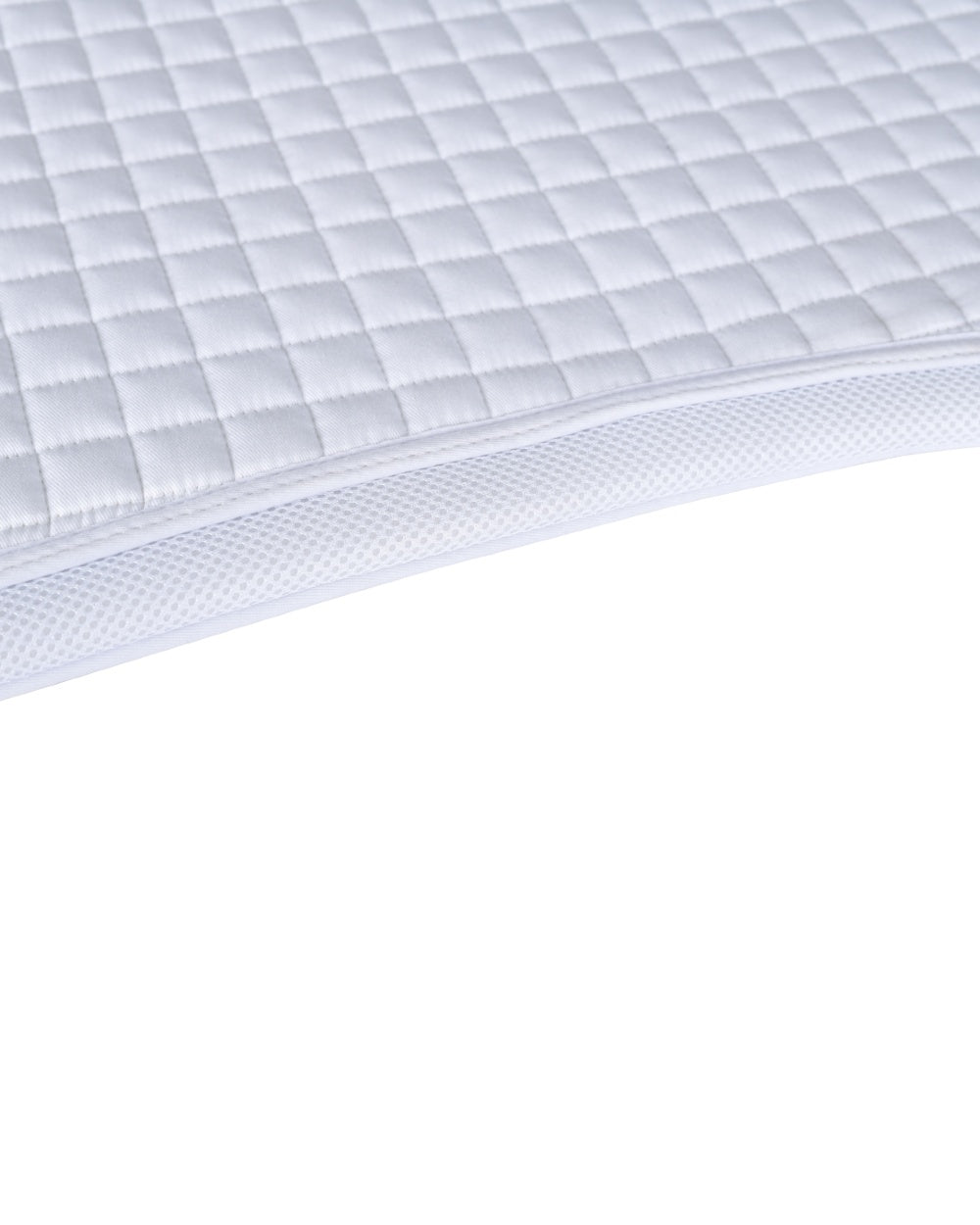 White Coloured WeatherBeeta Prime Air-Tec Dressage Saddle Pad on white background