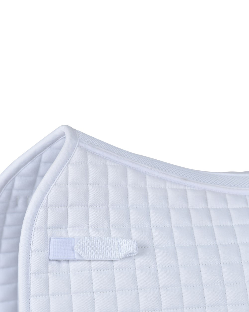 White Coloured WeatherBeeta Prime Air-Tec Dressage Saddle Pad on white background