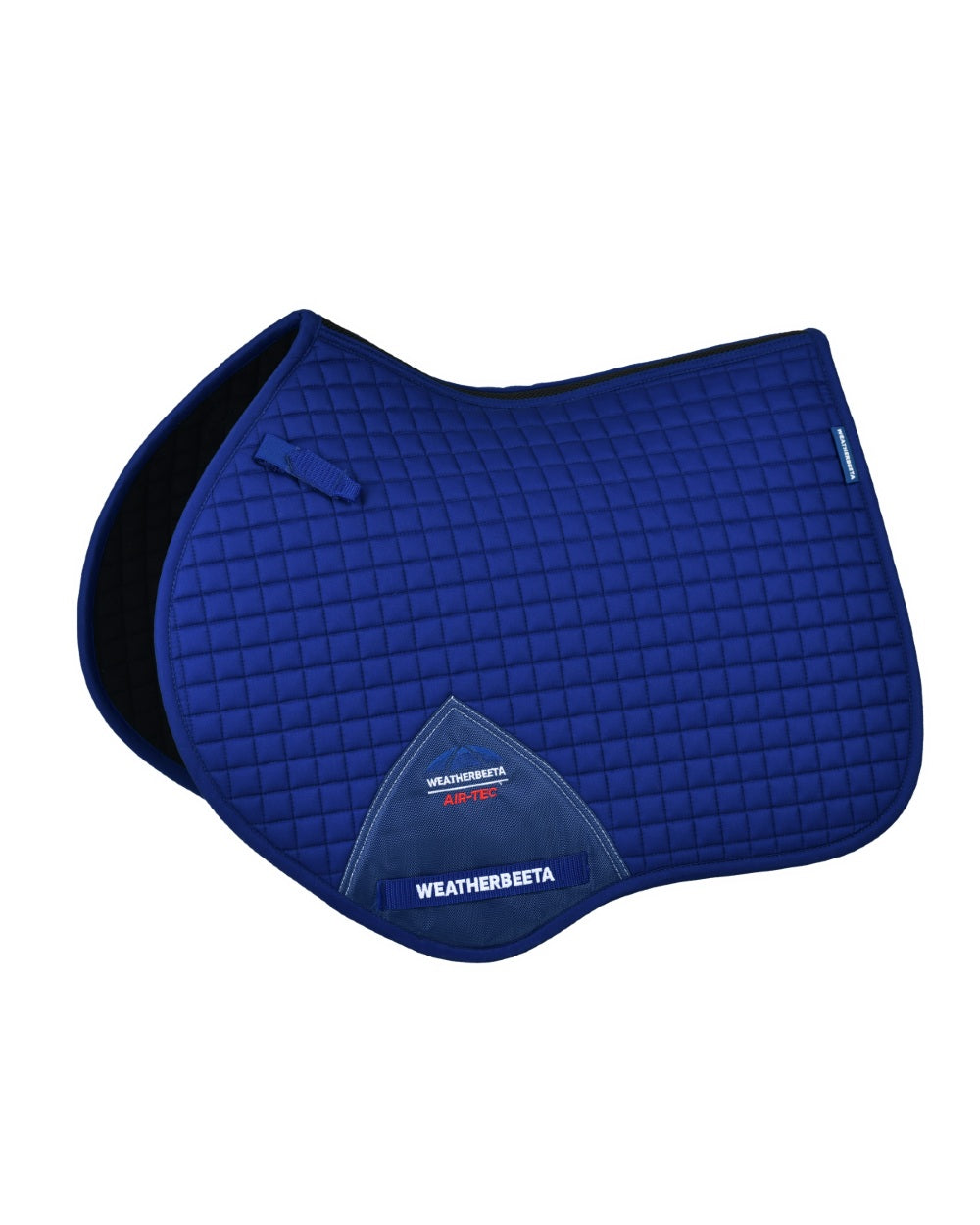 Cobalt Coloured WeatherBeeta Prime Air-Tec Jump Shaped Saddle Pad on white background
