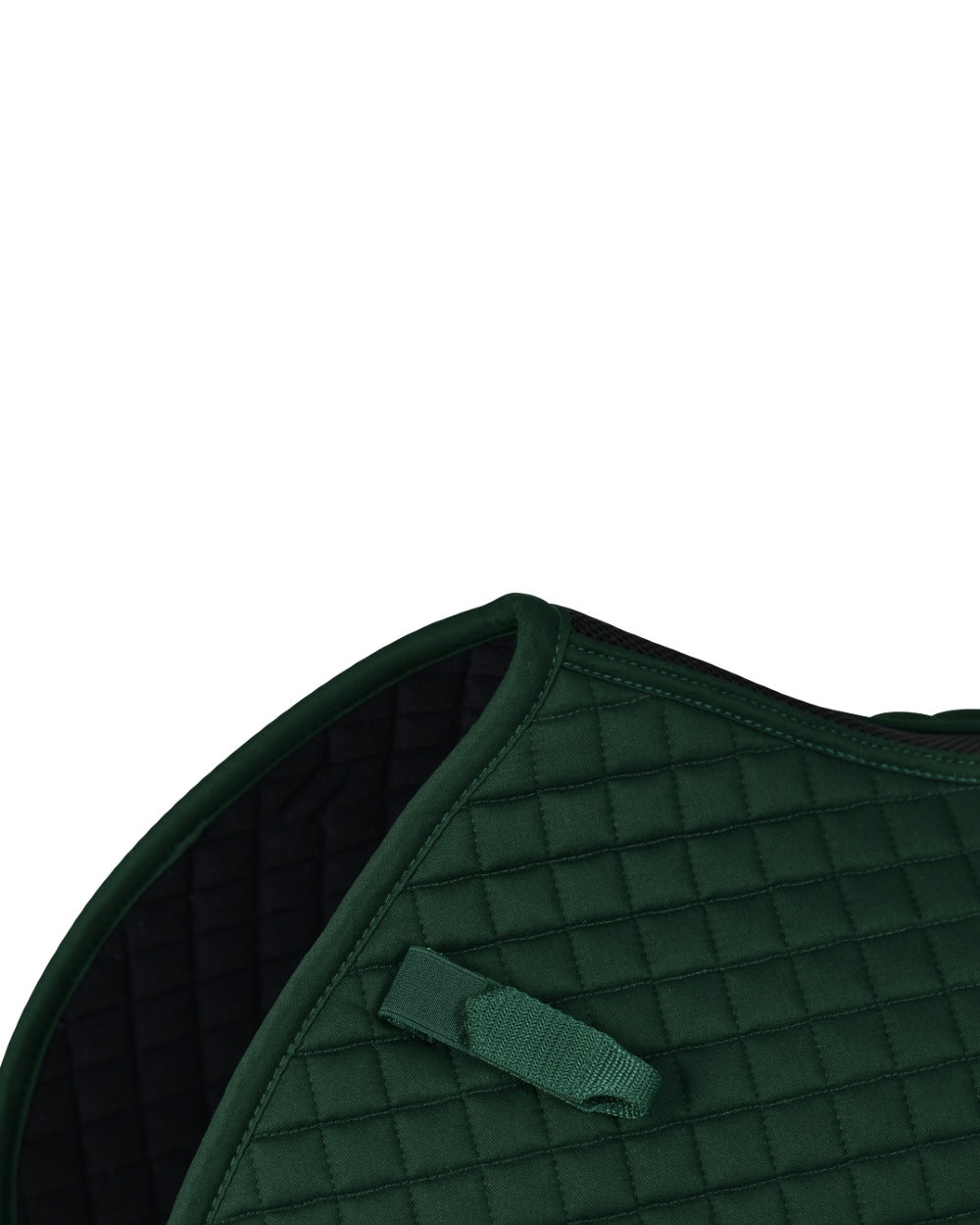 Forest Green Coloured WeatherBeeta Prime Air-Tec Jump Shaped Saddle Pad on white background