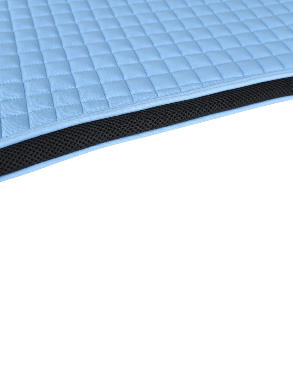 Sky Blue Coloured WeatherBeeta Prime Air-Tec Jump Shaped Saddle Pad on white background