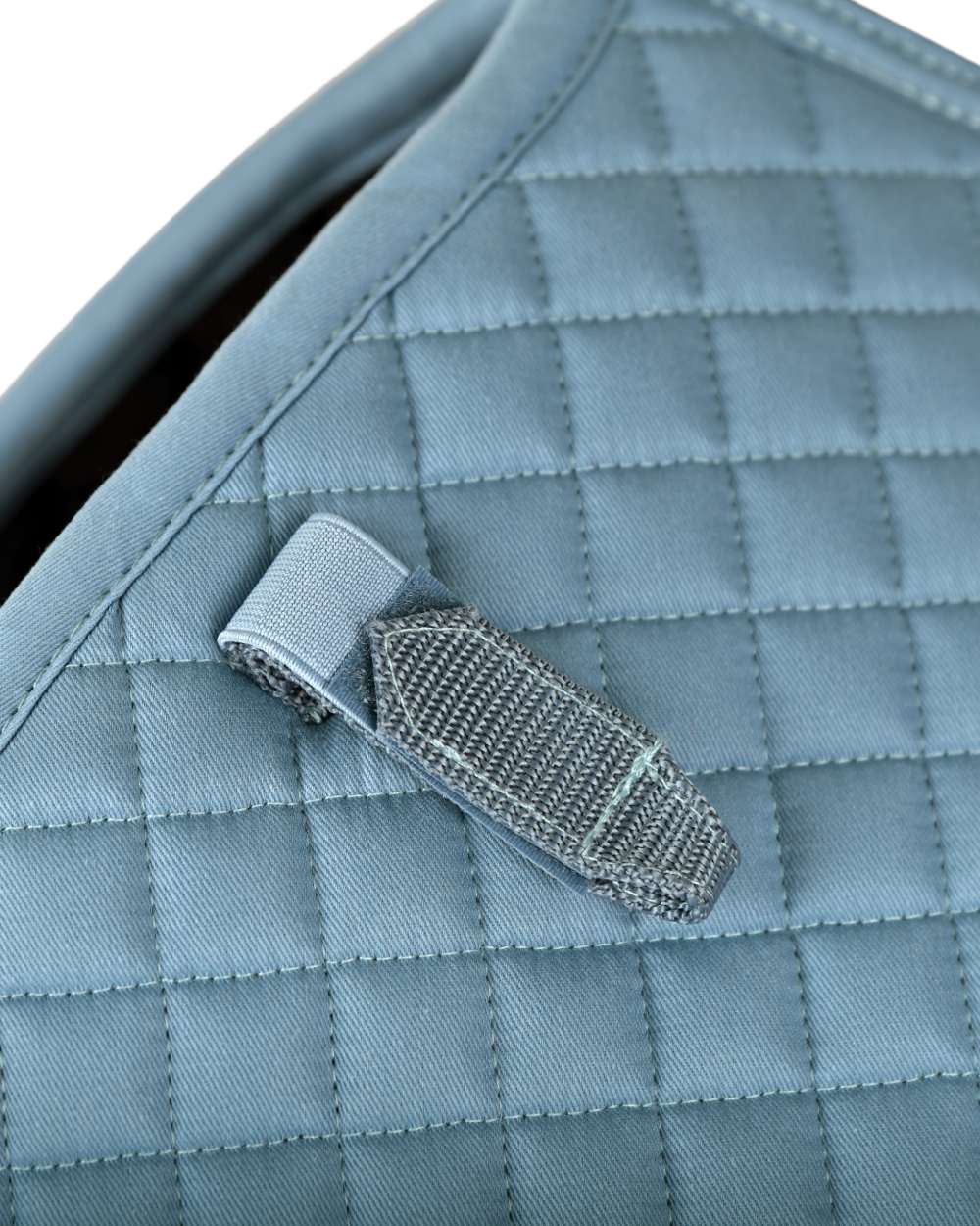 Washed Denim Coloured WeatherBeeta Prime Air-Tec Jump Shaped Saddle Pad on white background
