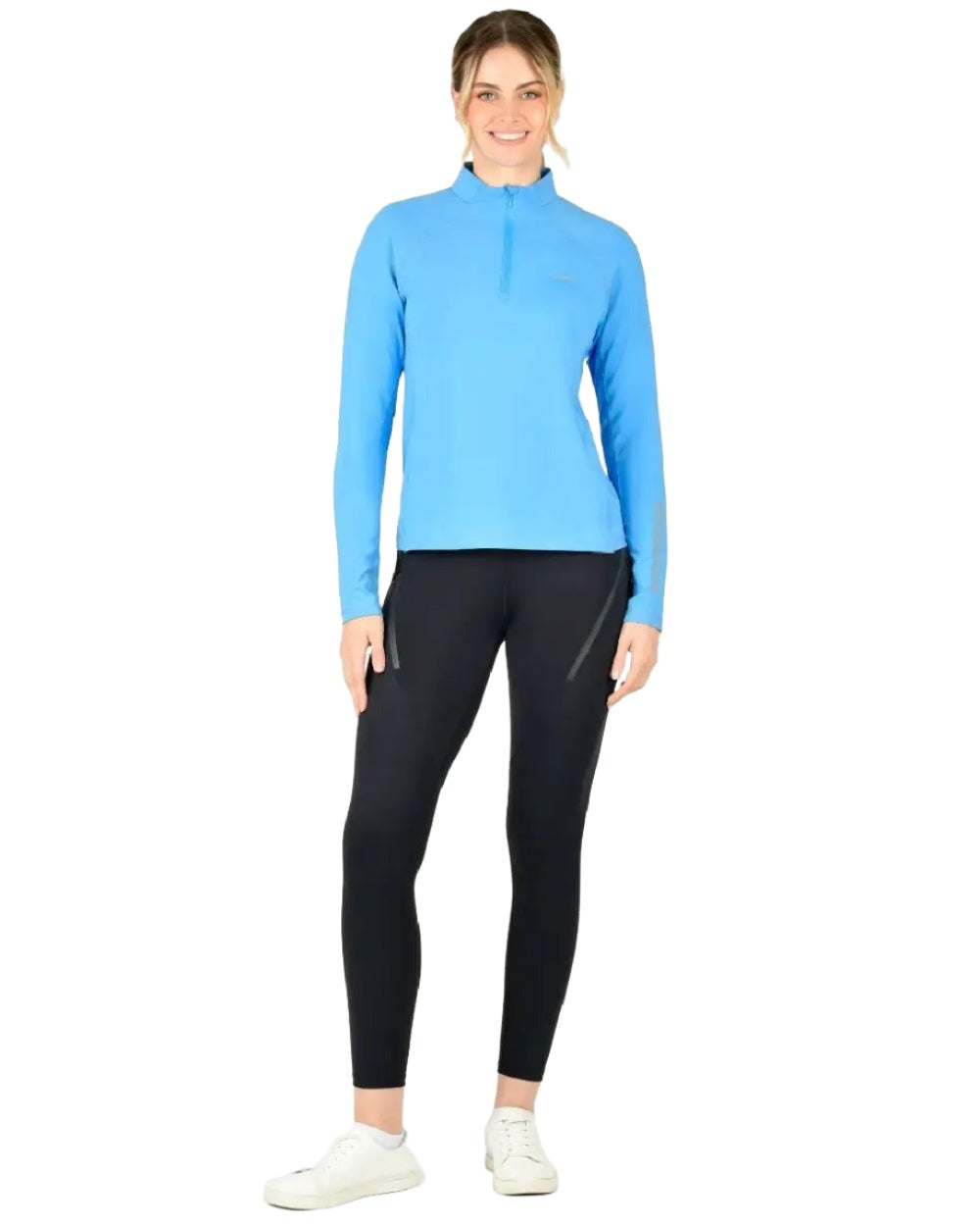 Coastal Blue coloured WeatherBeeta Prime Long Sleeve Top on white background