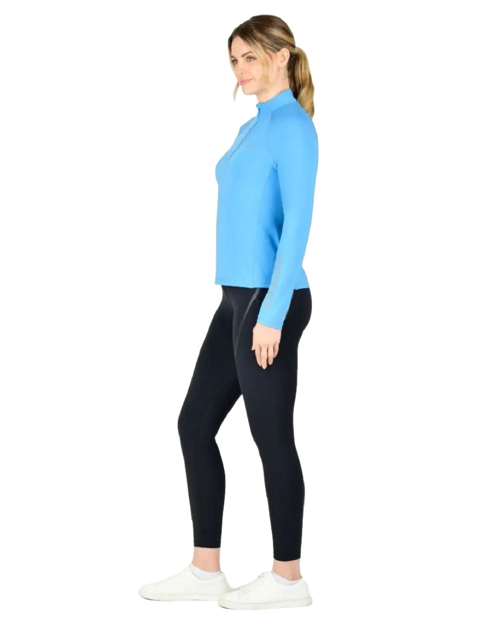 Coastal Blue coloured WeatherBeeta Prime Long Sleeve Top on white background