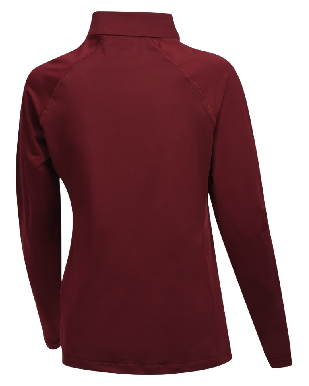 Maroon coloured WeatherBeeta Prime Long Sleeve Top on white background
