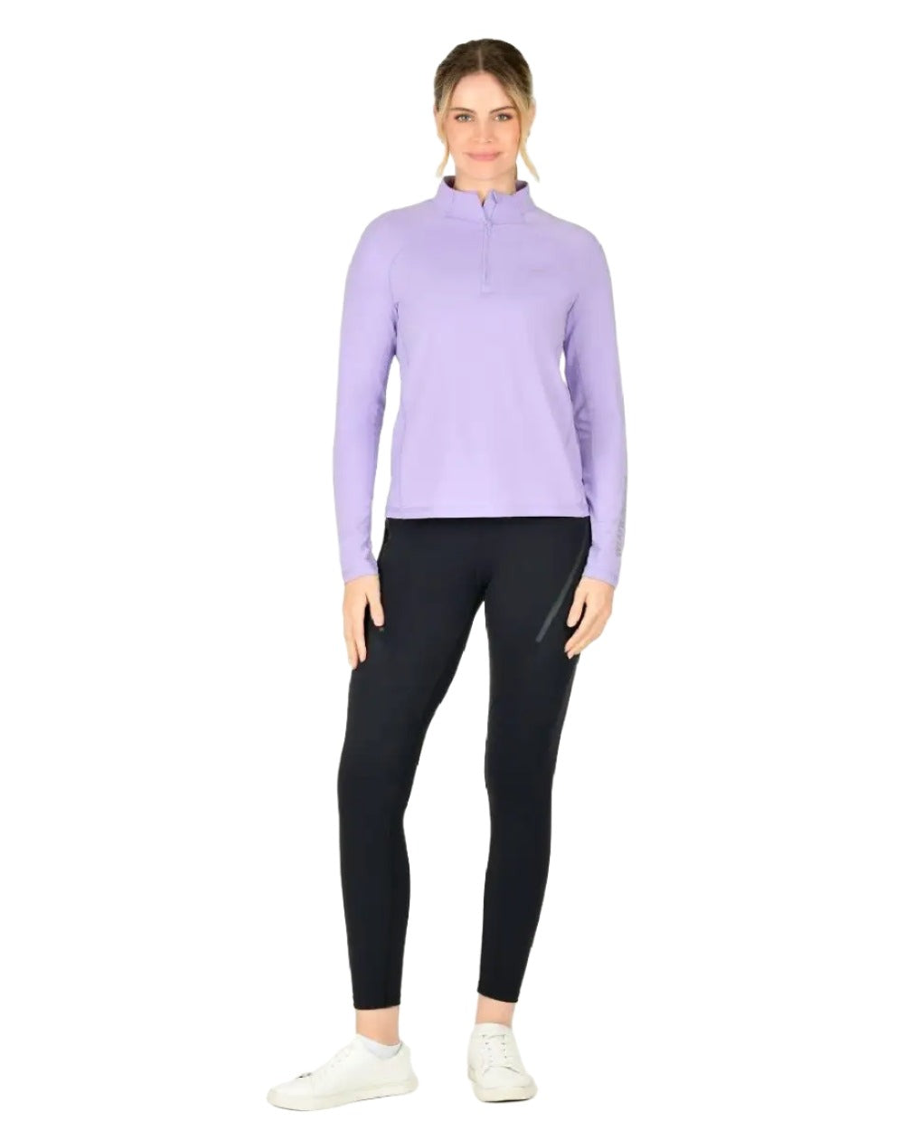 Mauve coloured WeatherBeeta Prime Long Sleeve Top on white background