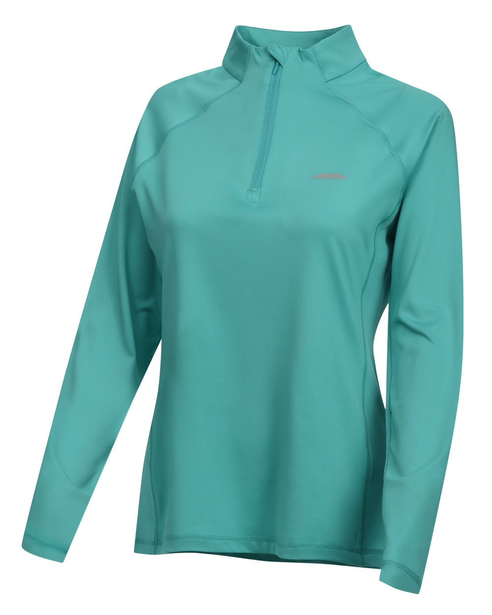 Turquoise coloured WeatherBeeta Prime Long Sleeve Top on white background