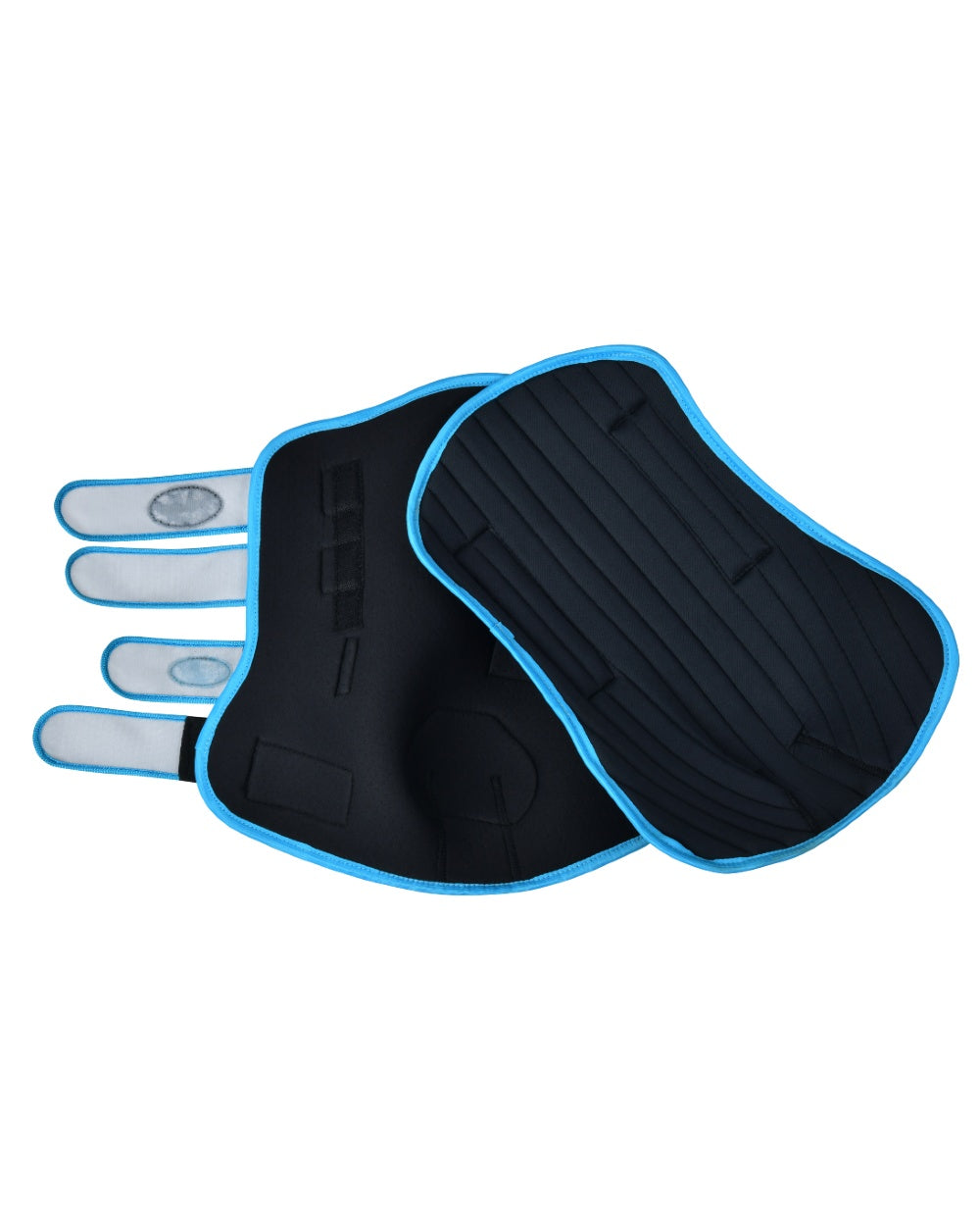 Black Blue Coloured WeatherBeeta Therapy-Tec Stable Boot Wraps on white background