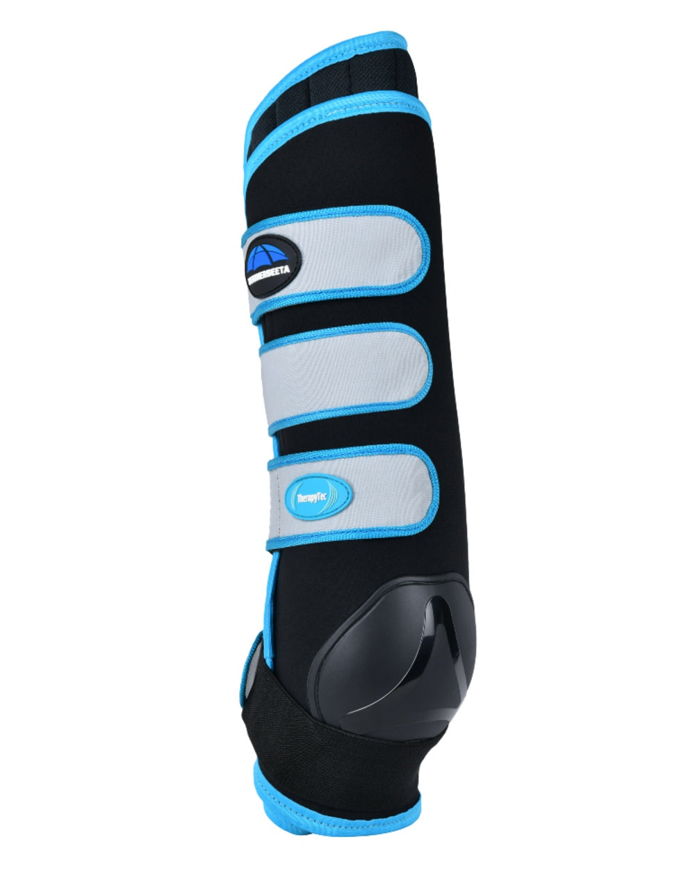 Black Blue Coloured WeatherBeeta Therapy-Tec Stable Boot Wraps on white background