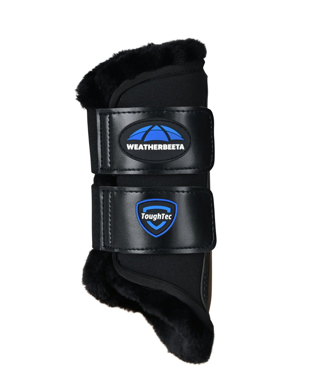 Black Coloured WeatherBeeta Tough-Tec Comfy Fleece Brushing Boots on white background