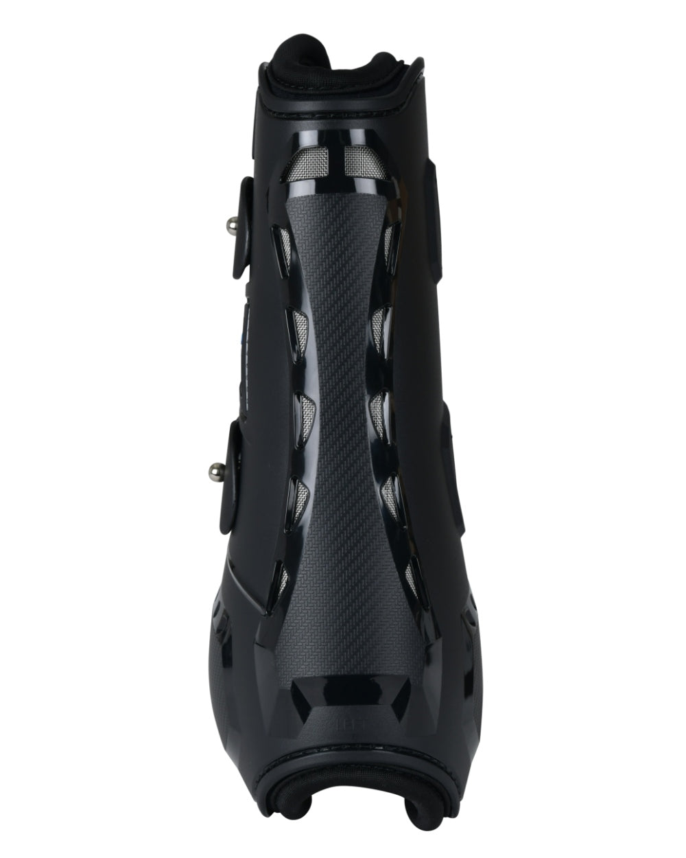 Black Coloured WeatherBeeta Tough-Tec Essential Open Front Boots on white background