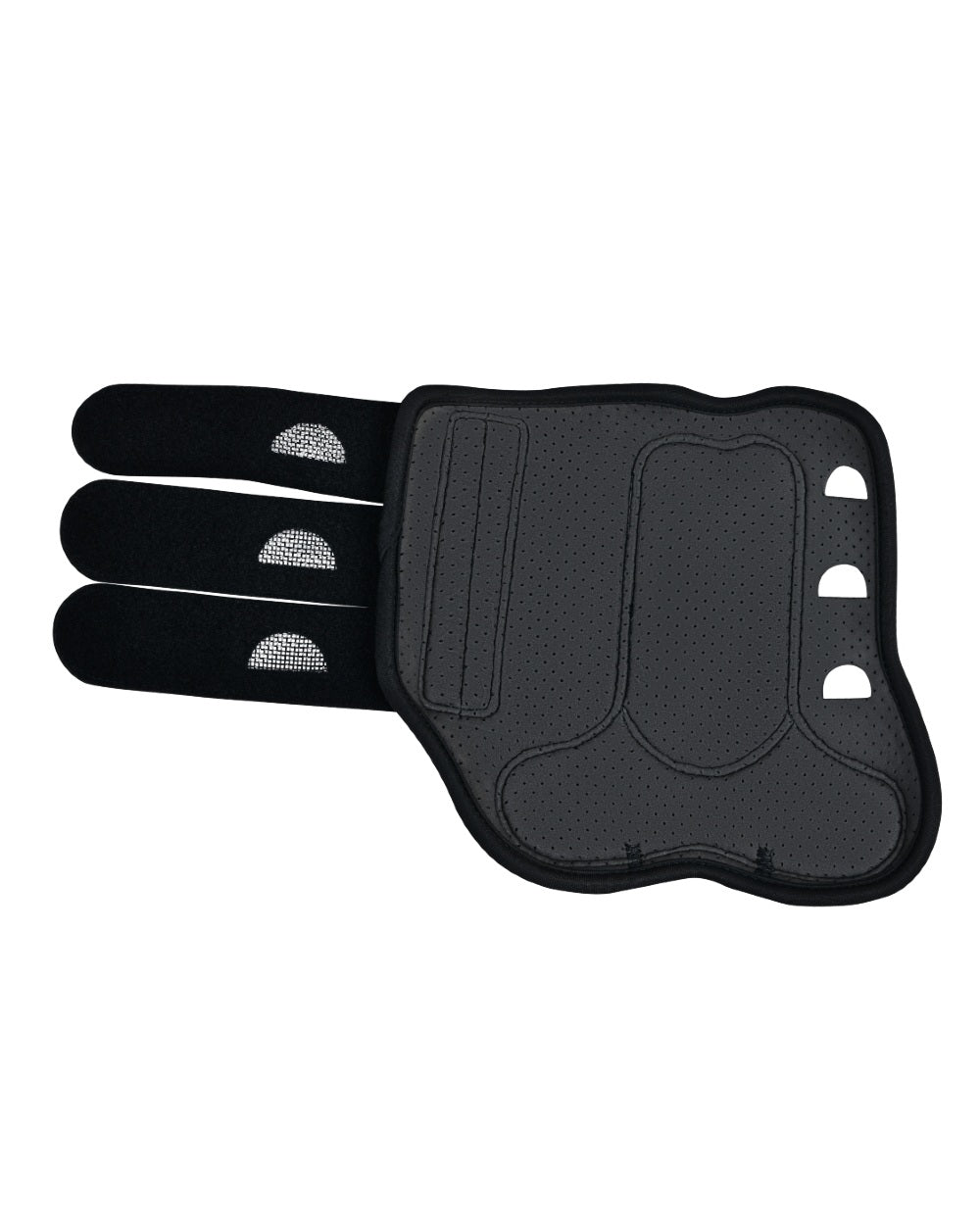 Black Coloured WeatherBeeta Tough-Tec Eventing Front Boots on white background
