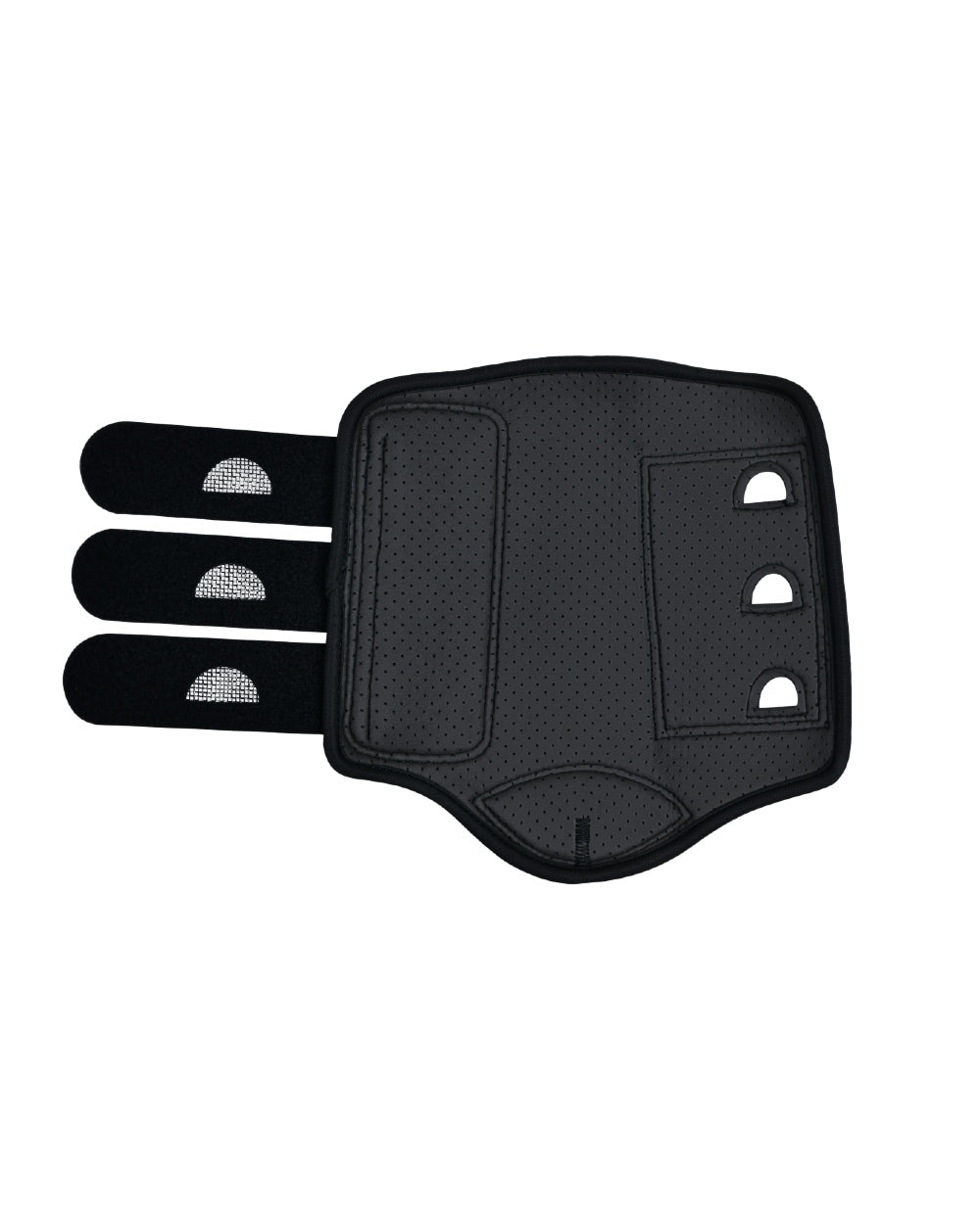 Black Coloured WeatherBeeta Tough-Tec Eventing Hind Boots on white background