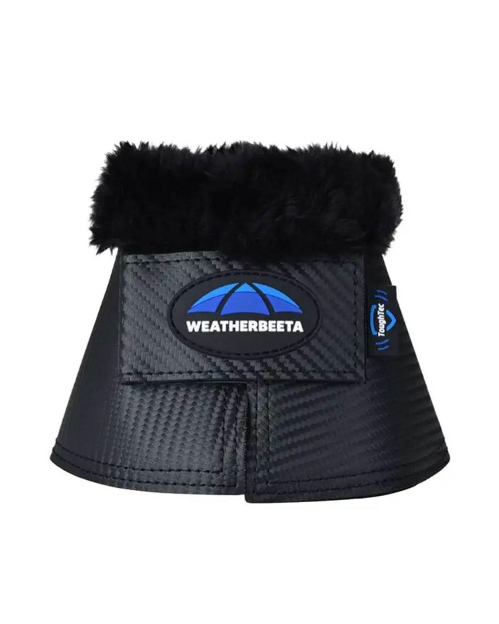 Black Coloured WeatherBeeta Tough-Tec Fleece Trim Bell Boots on white background