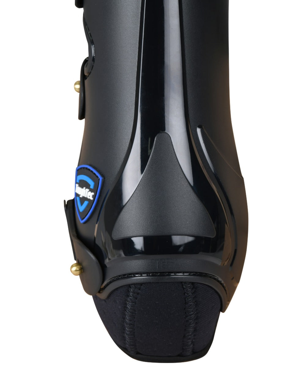 Black Coloured WeatherBeeta Tough-Tec Hard Shell Dressage Boots on white background