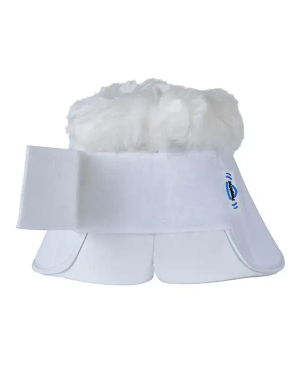 White Coloured WeatherBeeta Tough-Tec Impact Fleece Trim Bell Boots on white background