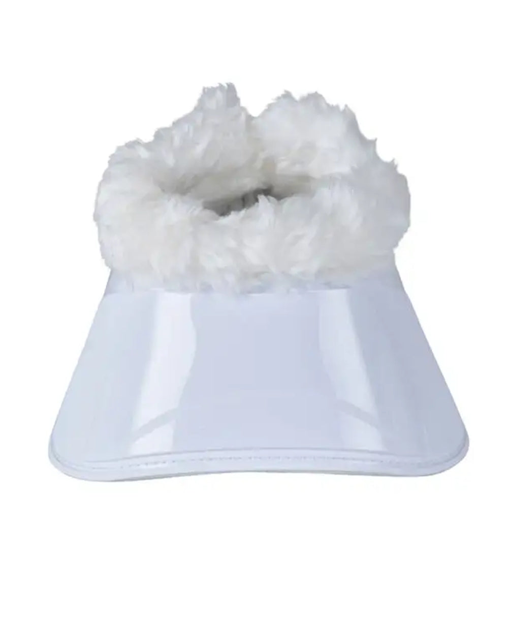 White Coloured WeatherBeeta Tough-Tec Impact Fleece Trim Bell Boots on white background