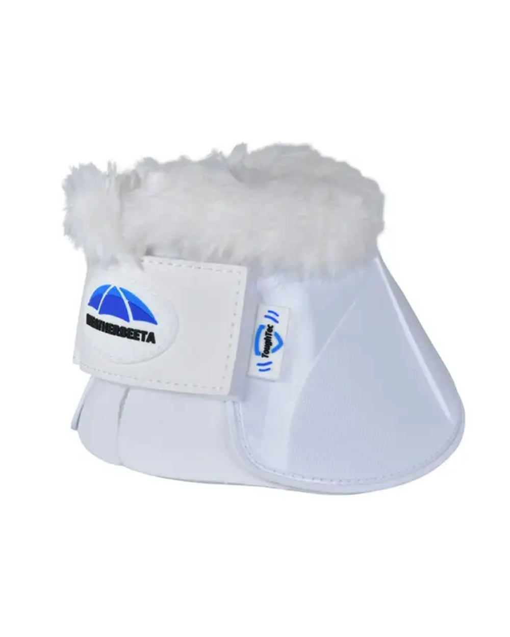 White Coloured WeatherBeeta Tough-Tec Impact Fleece Trim Bell Boots on white background