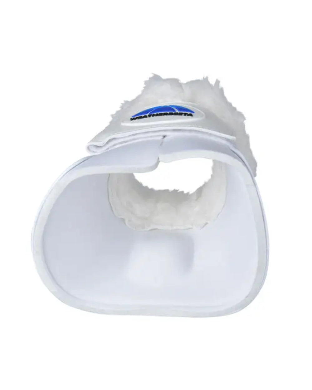 White Coloured WeatherBeeta Tough-Tec Impact Fleece Trim Bell Boots on white background